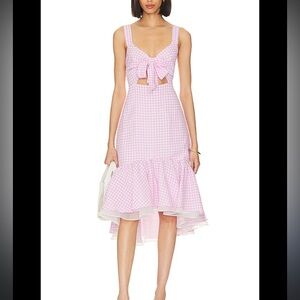 NWOT - BCBGeneration Front Tie Pink Checkered Dress